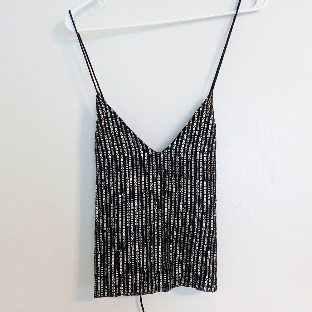 Black Urban Outfitters Top with Silver Sequins
